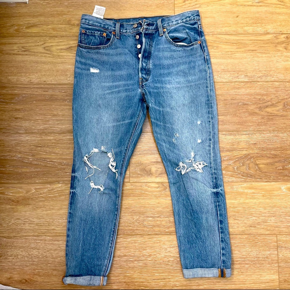 Distressed Levi jeans